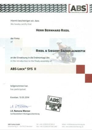 Zertifikat ABS-Lock2